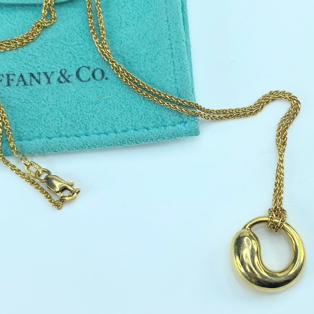 Gold Necklace Elsa Peretti Eternal Circle Necklace Tiffany Elsa